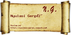 Nyulasi Gergő névjegykártya